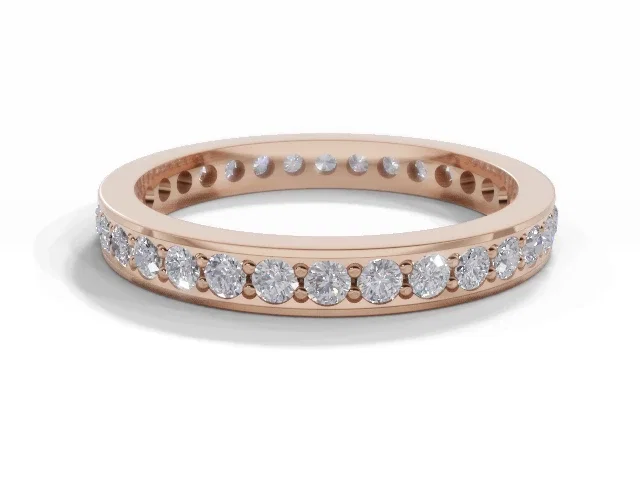 2.9mm. Wide Fully-Set<br />All Diamond Eternity Ring<br />100% Recycled, Hallmarked 18ct. Rose Gold 2.9mm. Wide Fully-Set<br />All Diamond Eternity Ring<br />100% Recycled, Hallmarked 18ct. Rose Gold