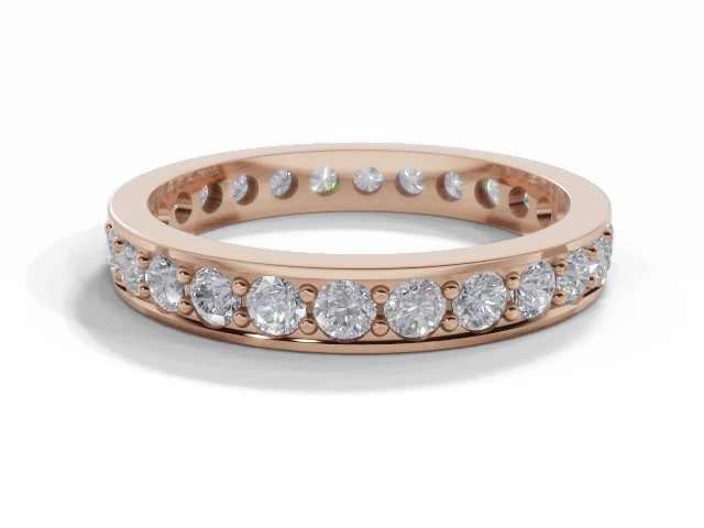 3.1mm. Wide Fully-Set All Diamond Eternity Ring 100% Recycled, Hallmarked 18ct. Rose Gold