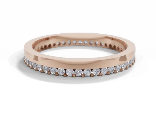 2.5mm. Wide Fully-Set All Diamond Eternity Ring 100% Recycled, Hallmarked 18ct. Rose Gold