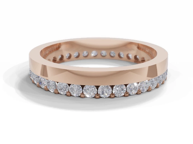 3.5mm. Wide Fully-Set All Diamond Eternity Ring 100% Recycled, Hallmarked 18ct. Rose Gold