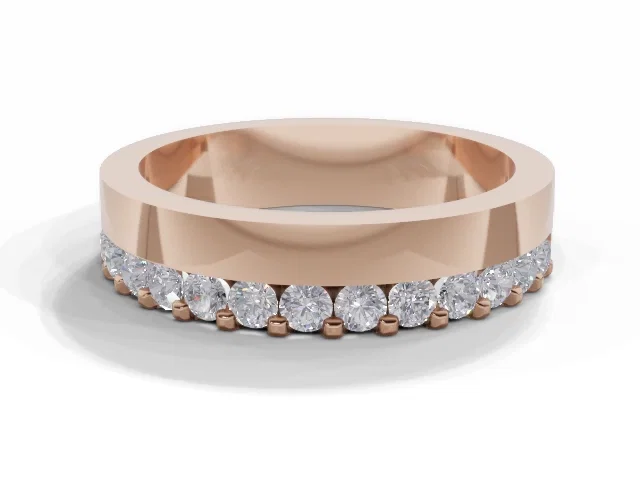 4.5mm. Wide Semi-Set<br />All Diamond Eternity Ring<br />100% Recycled, Hallmarked 18ct. Rose Gold 4.5mm. Wide Semi-Set<br />All Diamond Eternity Ring<br />100% Recycled, Hallmarked 18ct. Rose Gold