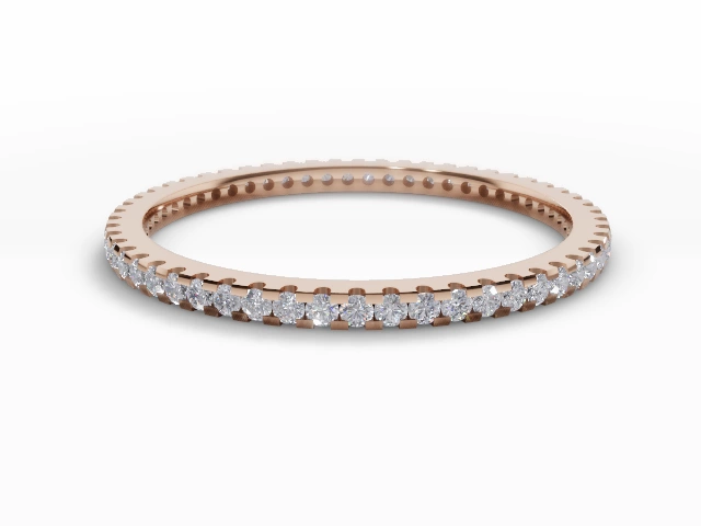 1.3mm. Wide Fully-Set All Diamond Eternity Ring 100% Recycled, Hallmarked 18ct. Rose Gold