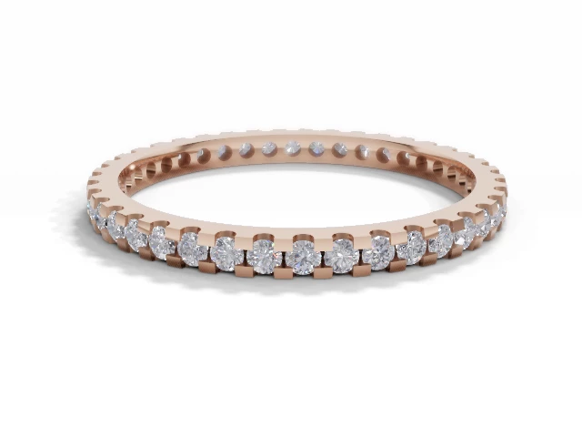 1.7mm. Wide Fully-Set All Diamond Eternity Ring 100% Recycled, Hallmarked 18ct. Rose Gold