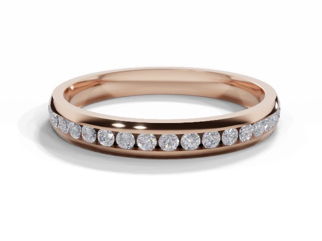 2.7mm. Wide Fully-Set All Diamond Eternity Ring 100% Recycled, Hallmarked 18ct. Rose Gold