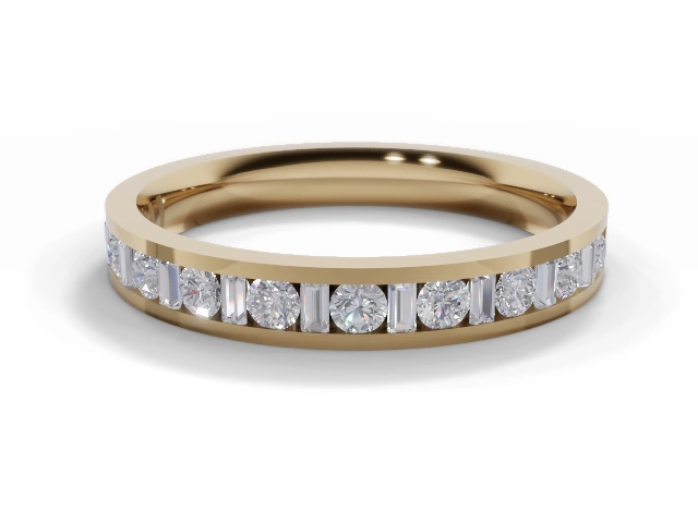 3.0mm. Wide Semi-Set All Diamond Eternity Ring 100% Recycled, Hallmarked 18ct. Yellow Gold