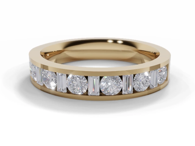 4.0mm. Wide Semi-Set All Diamond Eternity Ring 100% Recycled, Hallmarked 18ct. Yellow Gold