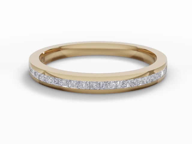 2.2mm. Wide Semi-Set All Diamond Eternity Ring 100% Recycled, Hallmarked 18ct. Yellow Gold