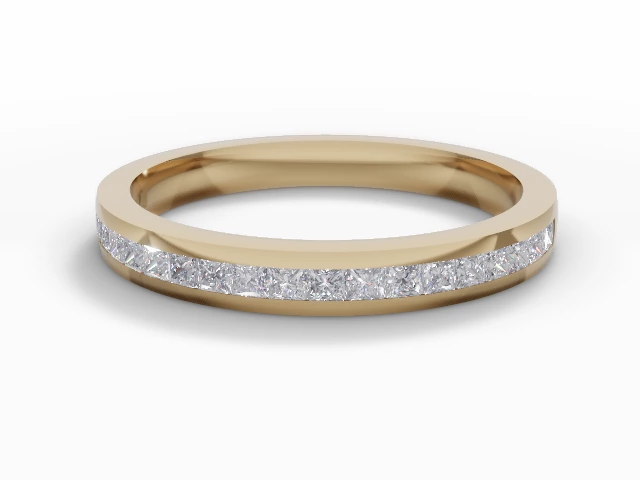 2.5mm. Wide Semi-Set All Diamond Eternity Ring 100% Recycled, Hallmarked 18ct. Yellow Gold