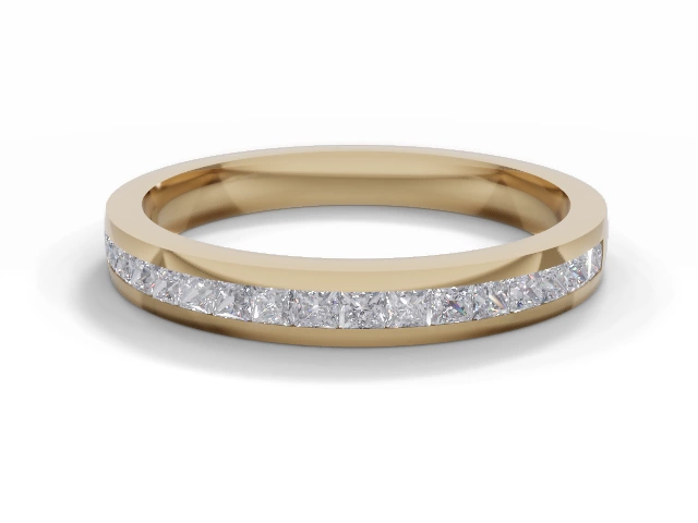 2.7mm. Wide Semi-Set All Diamond Eternity Ring 100% Recycled, Hallmarked 18ct. Yellow Gold