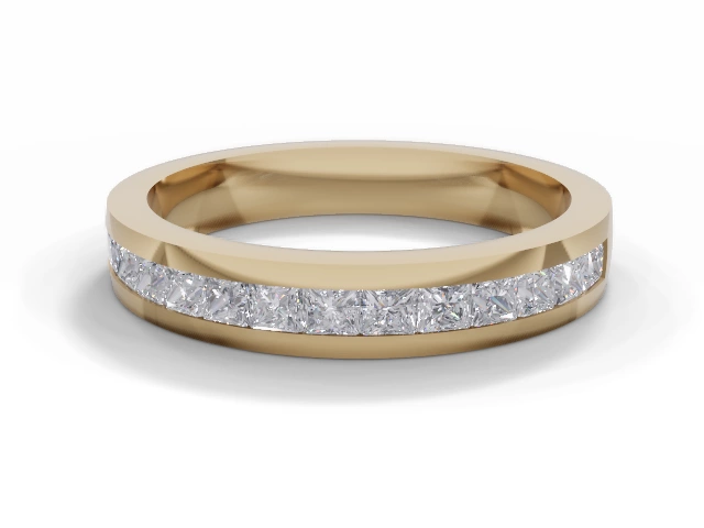 3.4mm. Wide Semi-Set All Diamond Eternity Ring 100% Recycled, Hallmarked 18ct. Yellow Gold