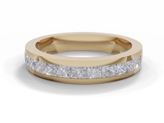 3.7mm. Wide Semi-Set All Diamond Eternity Ring 100% Recycled, Hallmarked 18ct. Yellow Gold