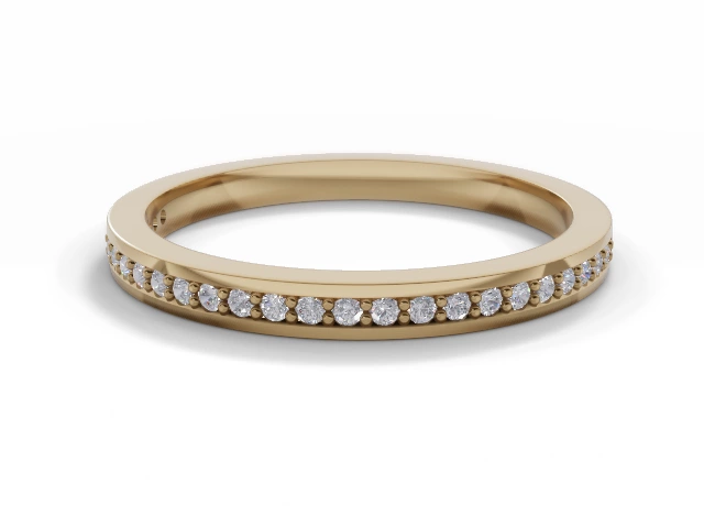 2.0mm. Wide Semi-Set All Diamond Eternity Ring 100% Recycled, Hallmarked 18ct. Yellow Gold