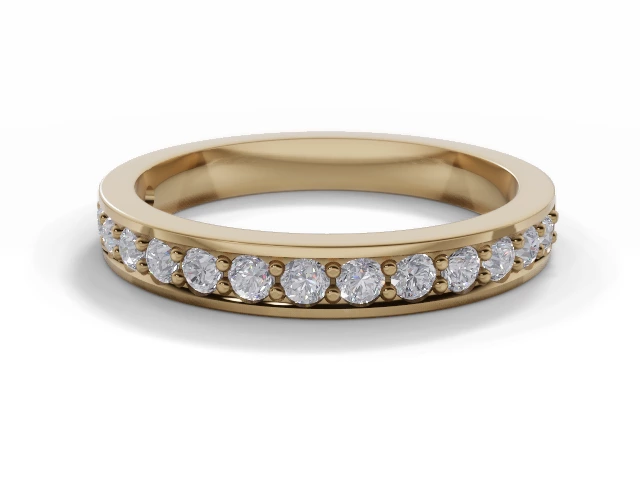 2.9mm. Wide Semi-Set All Diamond Eternity Ring 100% Recycled, Hallmarked 18ct. Yellow Gold