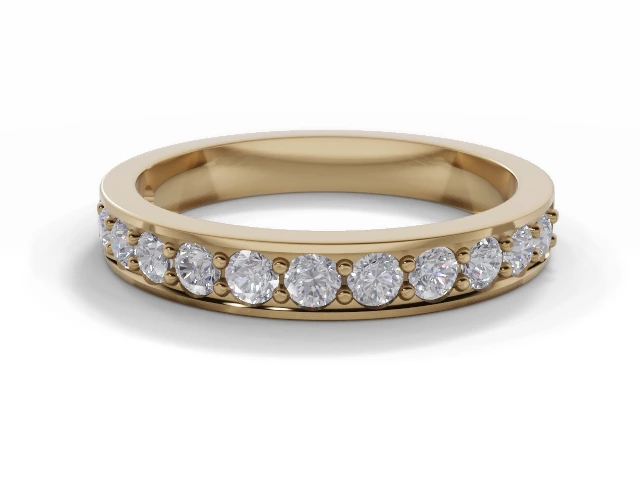 3.1mm. Wide Semi-Set All Diamond Eternity Ring 100% Recycled, Hallmarked 18ct. Yellow Gold