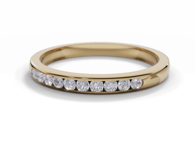 2.3mm. Wide Semi-Set All Diamond Eternity Ring 100% Recycled, Hallmarked 18ct. Yellow Gold