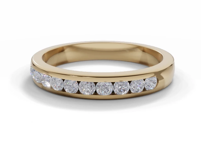 3.2mm. Wide Semi-Set All Diamond Eternity Ring 100% Recycled, Hallmarked 18ct. Yellow Gold