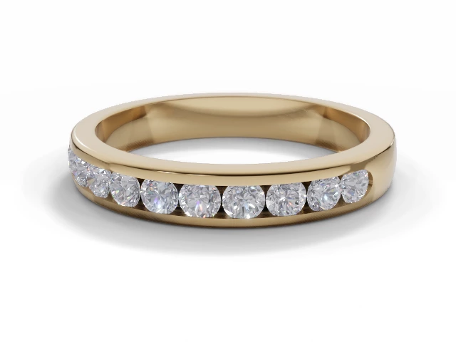 3.3mm. Wide Semi-Set All Diamond Eternity Ring 100% Recycled, Hallmarked 18ct. Yellow Gold