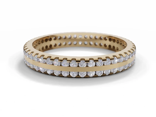 3.0mm. Wide Fully-Set All Diamond Eternity Ring 100% Recycled, Hallmarked 18ct. Yellow Gold