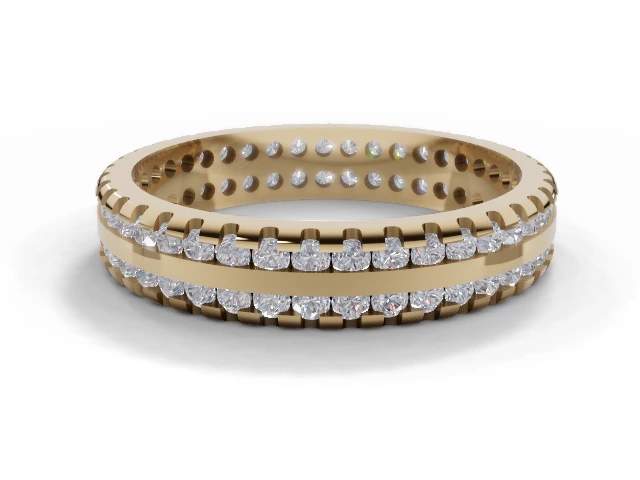 3.8mm. Wide Fully-Set All Diamond Eternity Ring 100% Recycled, Hallmarked 18ct. Yellow Gold