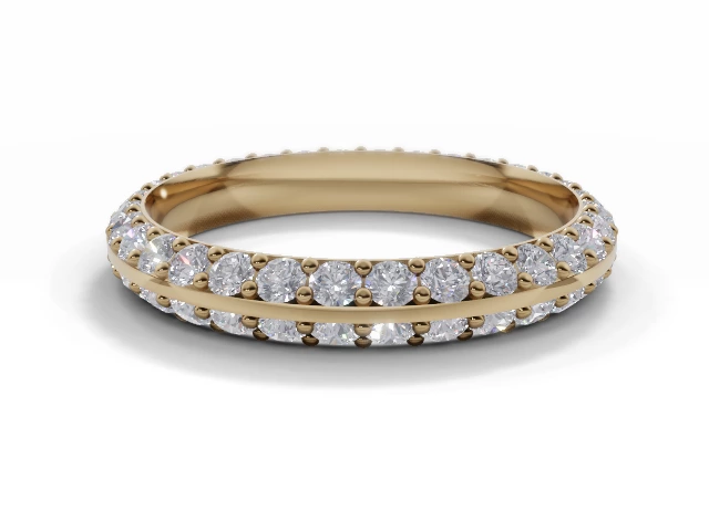 8.0mm. Wide Statement Piece All Diamond Eternity Ring 100% Recycled, Hallmarked 18ct. Yellow Gold