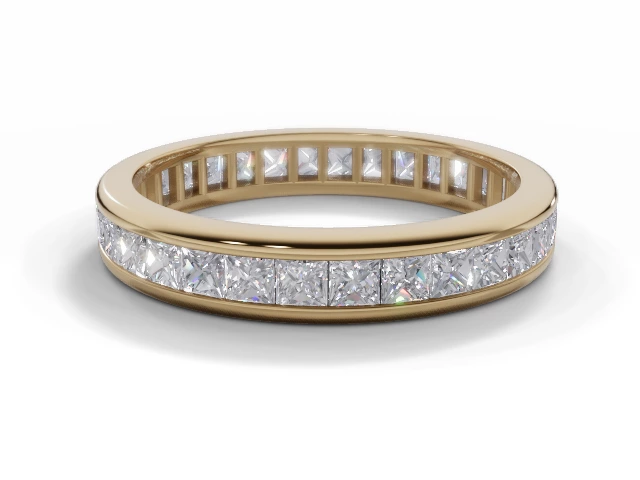 3.6mm. Wide Fully-Set All Diamond Eternity Ring 100% Recycled, Hallmarked 18ct. Yellow Gold