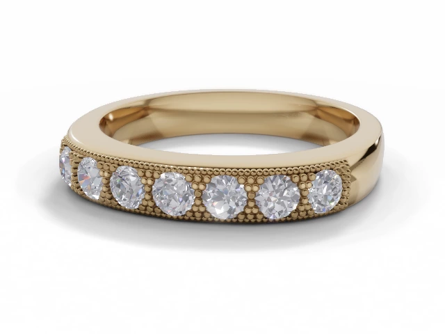 3.0mm. Wide Semi-Set All Diamond Eternity Ring 100% Recycled, Hallmarked 18ct. Yellow Gold