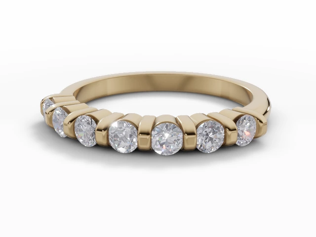 2.2mm. Wide Semi-Set All Diamond Eternity Ring 100% Recycled, Hallmarked 18ct. Yellow Gold