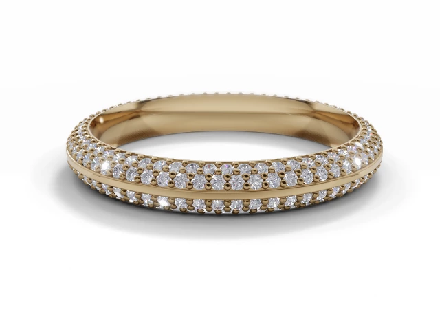 3.0mm. Wide Fully-Set All Diamond Eternity Ring 100% Recycled, Hallmarked 18ct. Yellow Gold