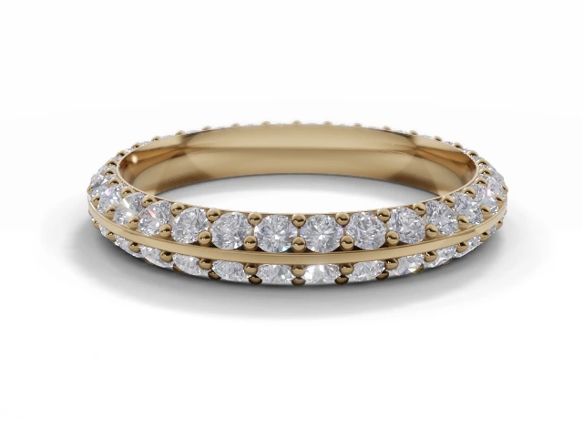 3.0mm. Wide Fully-Set All Diamond Eternity Ring 100% Recycled, Hallmarked 18ct. Yellow Gold