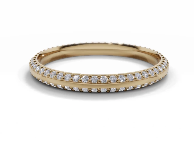 2.2mm. Wide Fully-Set All Diamond Eternity Ring 100% Recycled, Hallmarked 18ct. Yellow Gold