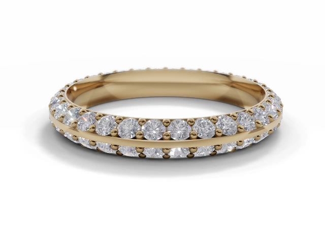 3.0mm. Wide Fully-Set All Diamond Eternity Ring 100% Recycled, Hallmarked 18ct. Yellow Gold