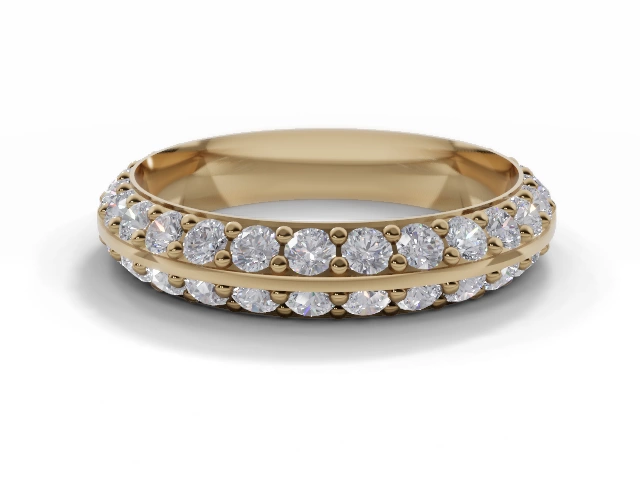 4.0mm. Wide Fully-Set All Diamond Eternity Ring 100% Recycled, Hallmarked 18ct. Yellow Gold