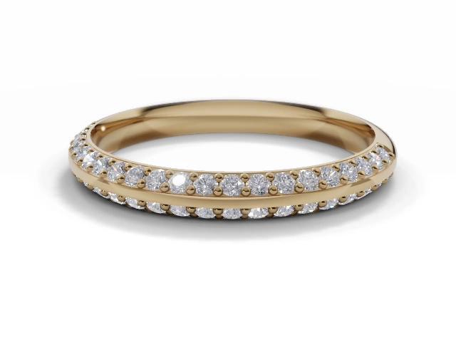 2.5mm. Wide Semi-Set All Diamond Eternity Ring 100% Recycled, Hallmarked 18ct. Yellow Gold