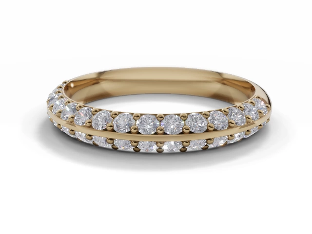 3.0mm. Wide Semi-Set All Diamond Eternity Ring 100% Recycled, Hallmarked 18ct. Yellow Gold