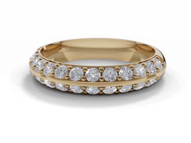 4.0mm. Wide Semi-Set All Diamond Eternity Ring 100% Recycled, Hallmarked 18ct. Yellow Gold