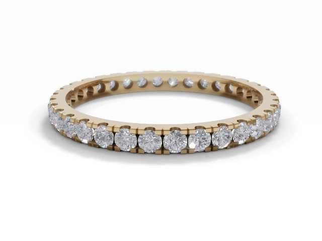 1.9mm. Wide Fully-Set All Diamond Eternity Ring 100% Recycled, Hallmarked 18ct. Yellow Gold