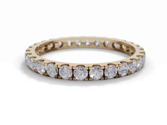 2.1mm. Wide Fully-Set All Diamond Eternity Ring 100% Recycled, Hallmarked 18ct. Yellow Gold