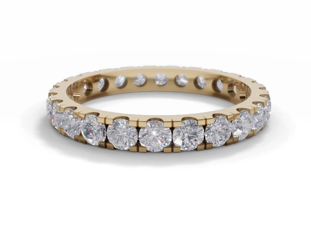 2.6mm. Wide Fully-Set All Diamond Eternity Ring 100% Recycled, Hallmarked 18ct. Yellow Gold