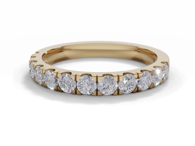 2.6mm. Wide Semi-Set All Diamond Eternity Ring 100% Recycled, Hallmarked 18ct. Yellow Gold