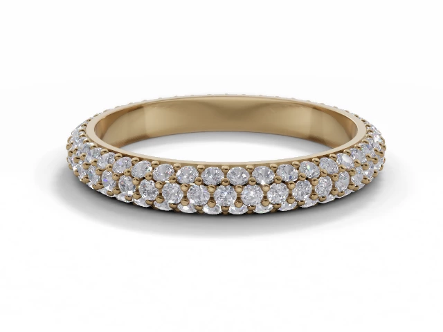 3.0mm. Wide Fully-Set All Diamond Eternity Ring 100% Recycled, Hallmarked 18ct. Yellow Gold