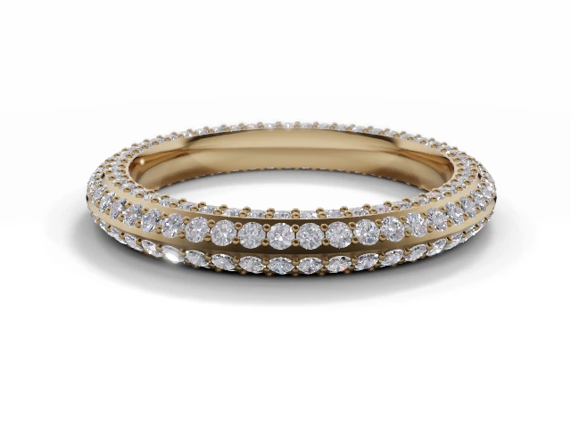 2.7mm. Wide Fully-Set All Diamond Eternity Ring 100% Recycled, Hallmarked 18ct. Yellow Gold