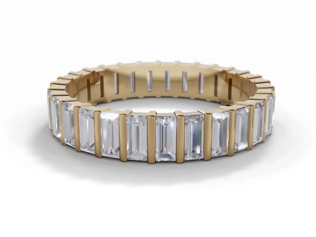 4.0mm. Wide Fully-Set All Diamond Eternity Ring 100% Recycled, Hallmarked 18ct. Yellow Gold