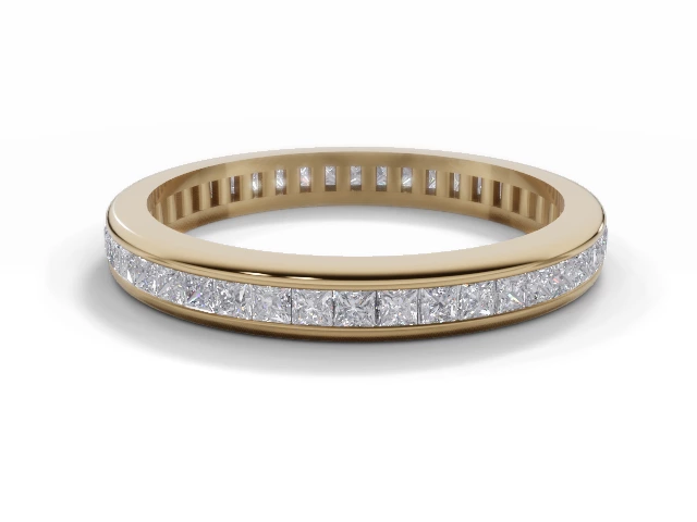 3.0mm. Wide Fully-Set All Diamond Eternity Ring 100% Recycled, Hallmarked 18ct. Yellow Gold