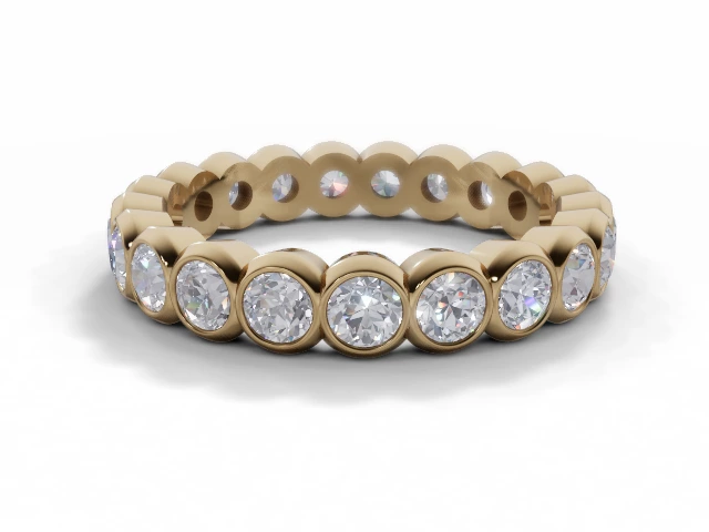 3.8mm. Wide Fully-Set All Diamond Eternity Ring 100% Recycled, Hallmarked 18ct. Yellow Gold