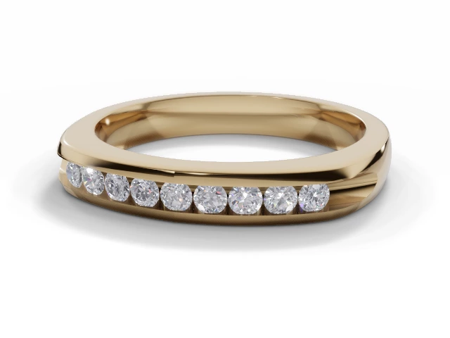 3.2mm. Wide Semi-Set All Diamond Eternity Ring 100% Recycled, Hallmarked 18ct. Yellow Gold