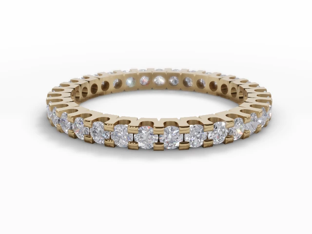 2.0mm. Wide Fully-Set All Diamond Eternity Ring 100% Recycled, Hallmarked 18ct. Yellow Gold