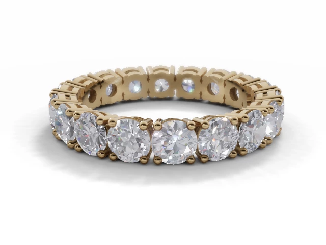 4.0mm. Wide Fully-Set All Diamond Eternity Ring 100% Recycled, Hallmarked 18ct. Yellow Gold