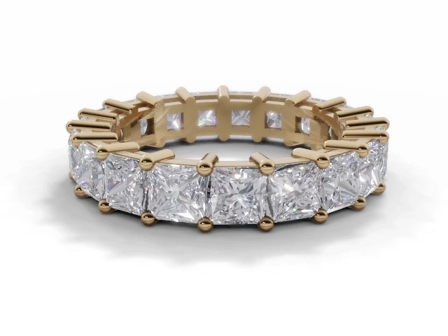 3.4mm. Wide Fully-Set All Diamond Eternity Ring 100% Recycled, Hallmarked 18ct. Yellow Gold