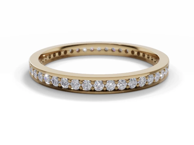 2.0mm. Wide Stacker All Diamond Eternity Ring 100% Recycled, Hallmarked 18ct. Yellow Gold