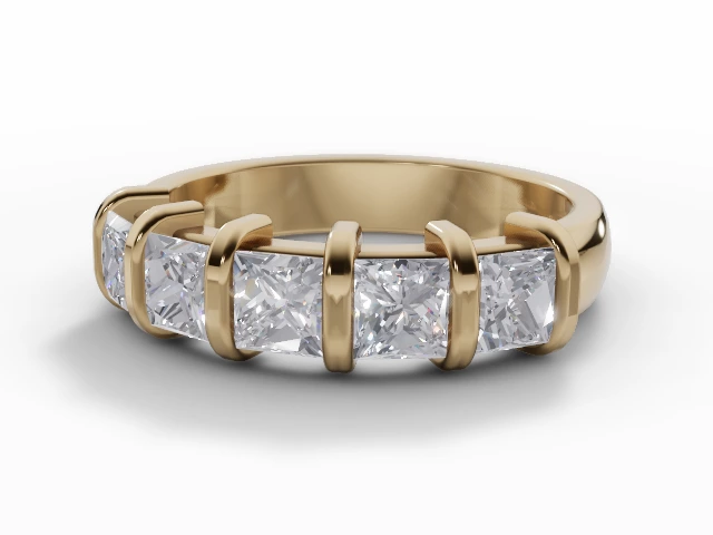 4.0mm. Wide Semi-Set All Diamond Eternity Ring 100% Recycled, Hallmarked 18ct. Yellow Gold